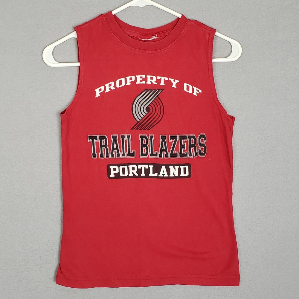 Property Of Portland Trailblazers Sleeveless Tee Red Basketball Muscle Tank Sz S
